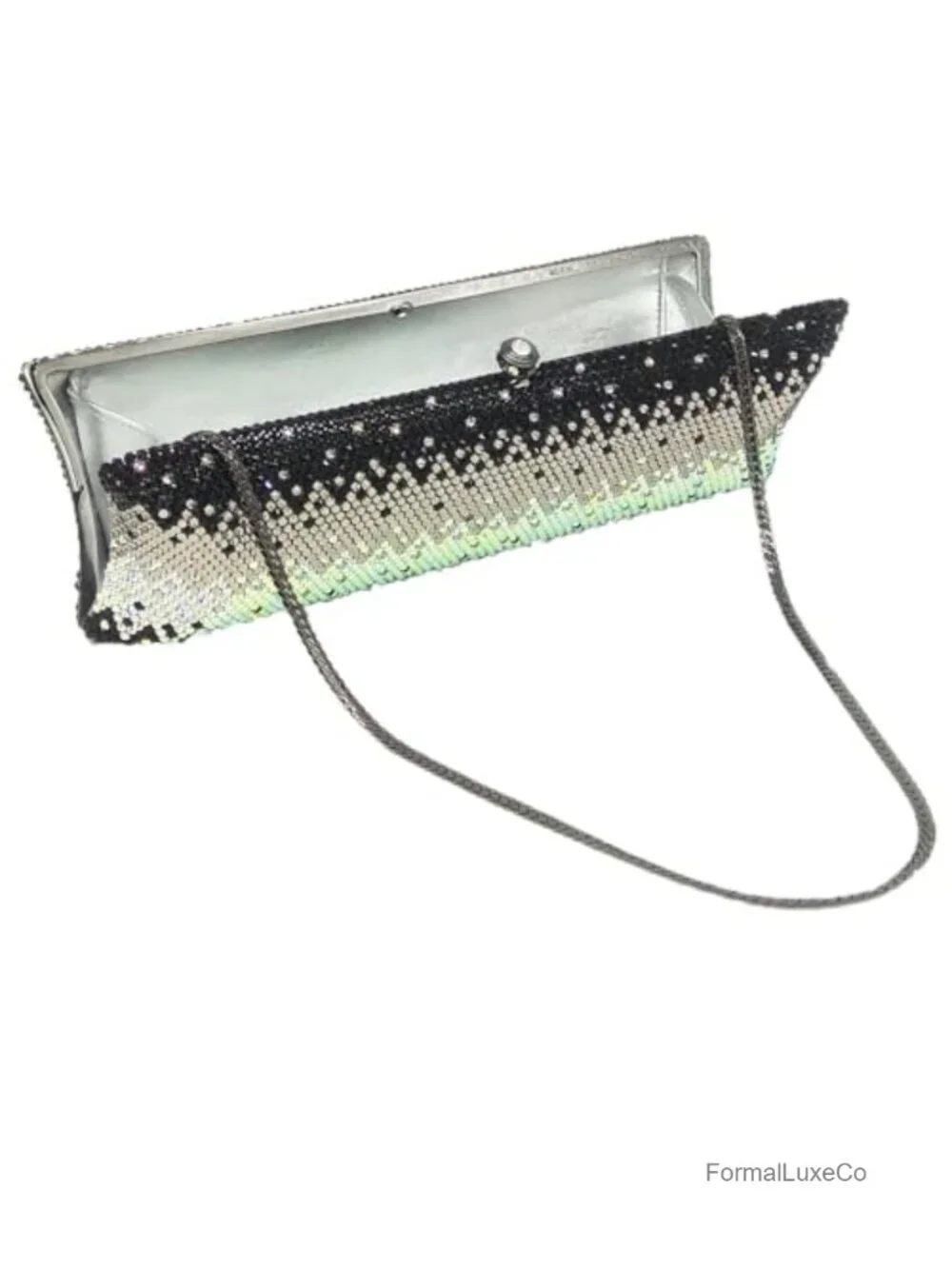 Crystal Rhinestone Clutch Evening Minaudiere with Detachable Chain Straps